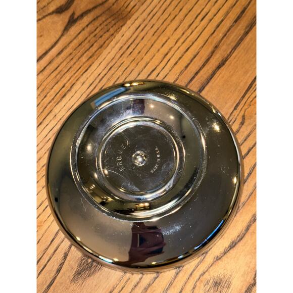 Kromex 12” Lazy Susan, 4-part Divided Glass Tray & Covered Bowl on Chrome Server - Picture 4 of 9